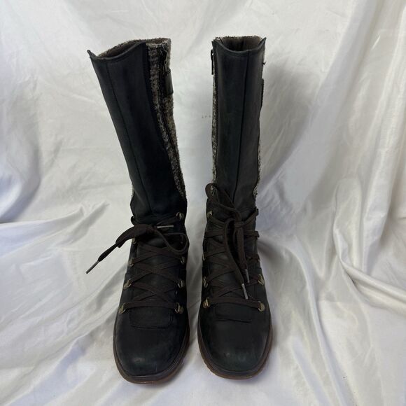 Merrell Eventyr Peak Black Leather Tall Zip Waterproof Tall Winter Boots Size 9 - Picture 3 of 12